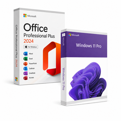 Microsoft Windows 11 Pro + Office 2024 Professional Plus | Business-Paket | 2 PCs | Sofort-Download