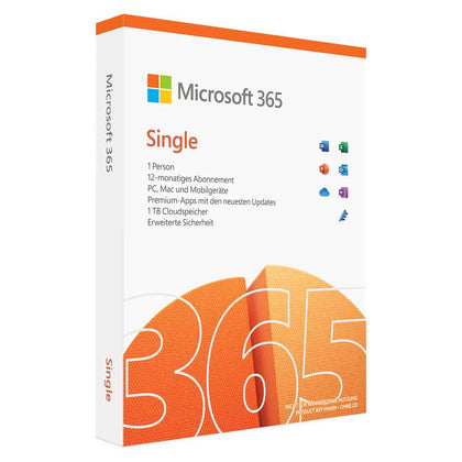 Microsoft 365 Single | 12 Monate | 1 Person | 5 Geräte | 1 TB OneDrive